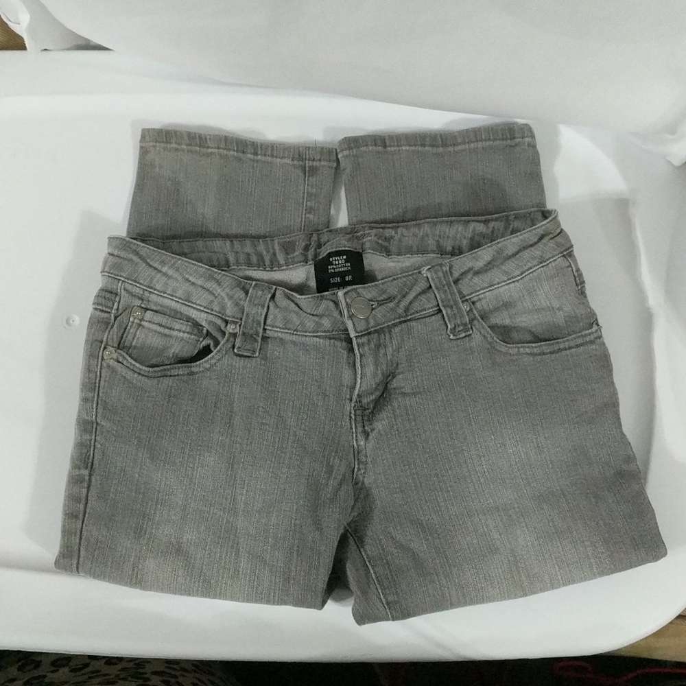 Wet Seal Light Grey Straight Leg Jeans - size 9